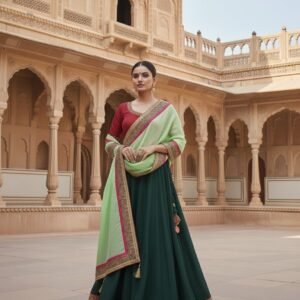 Shimmer Silk Exclusive Lehenga Set with Heavy Embroidery Work