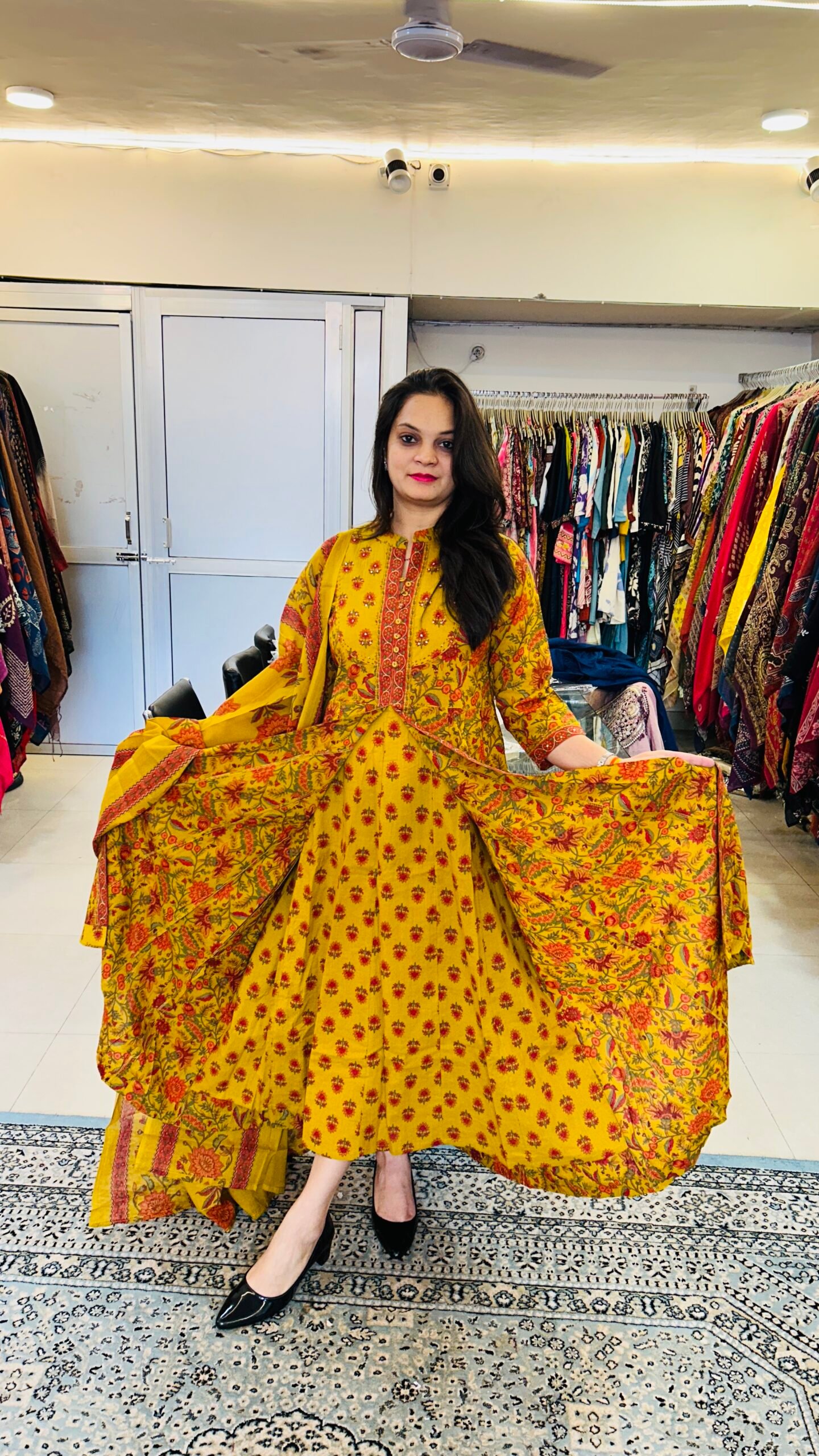 Pure Cotton Front cut Anarkali