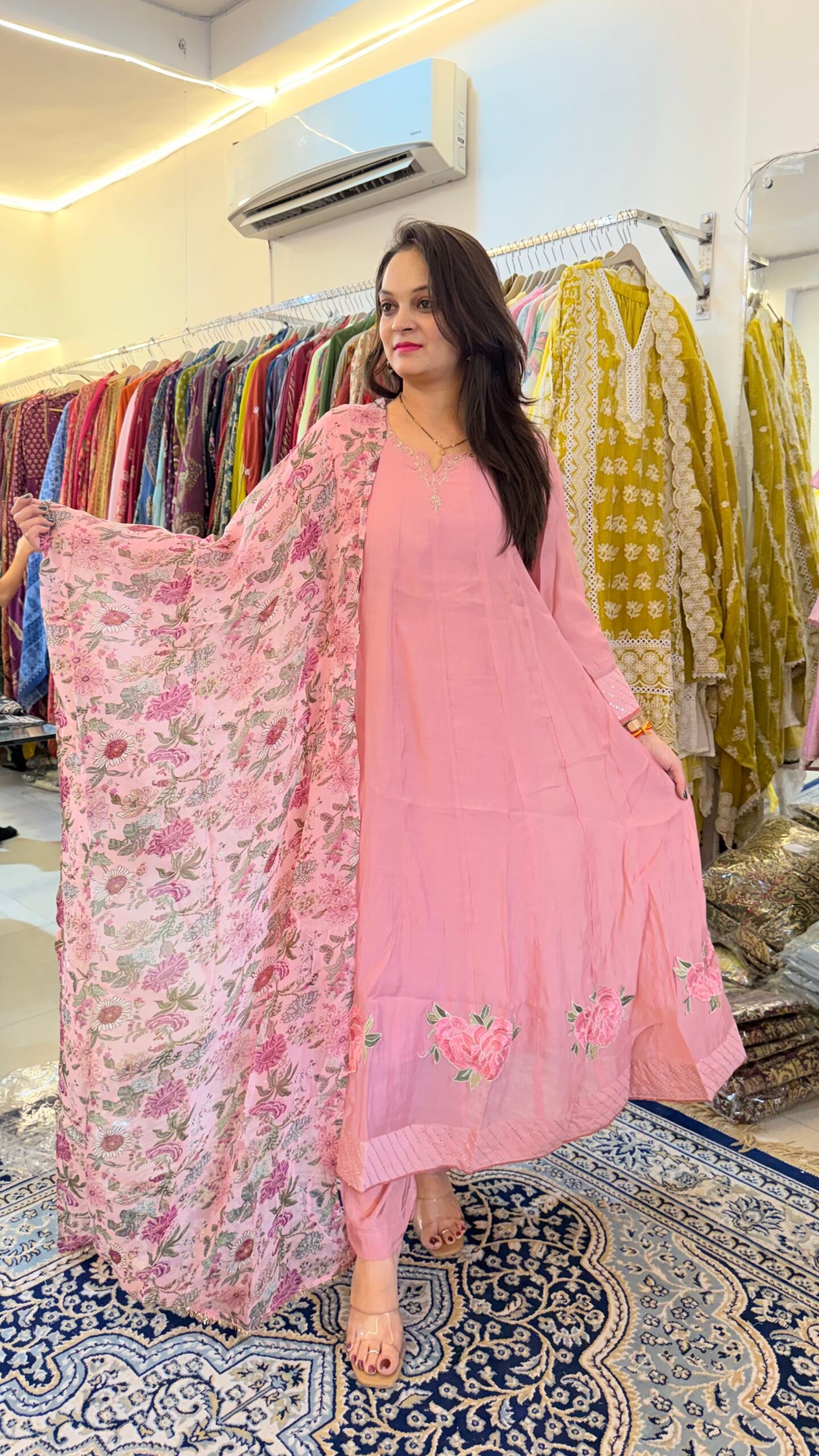 Mal Chanderi Straight Suit