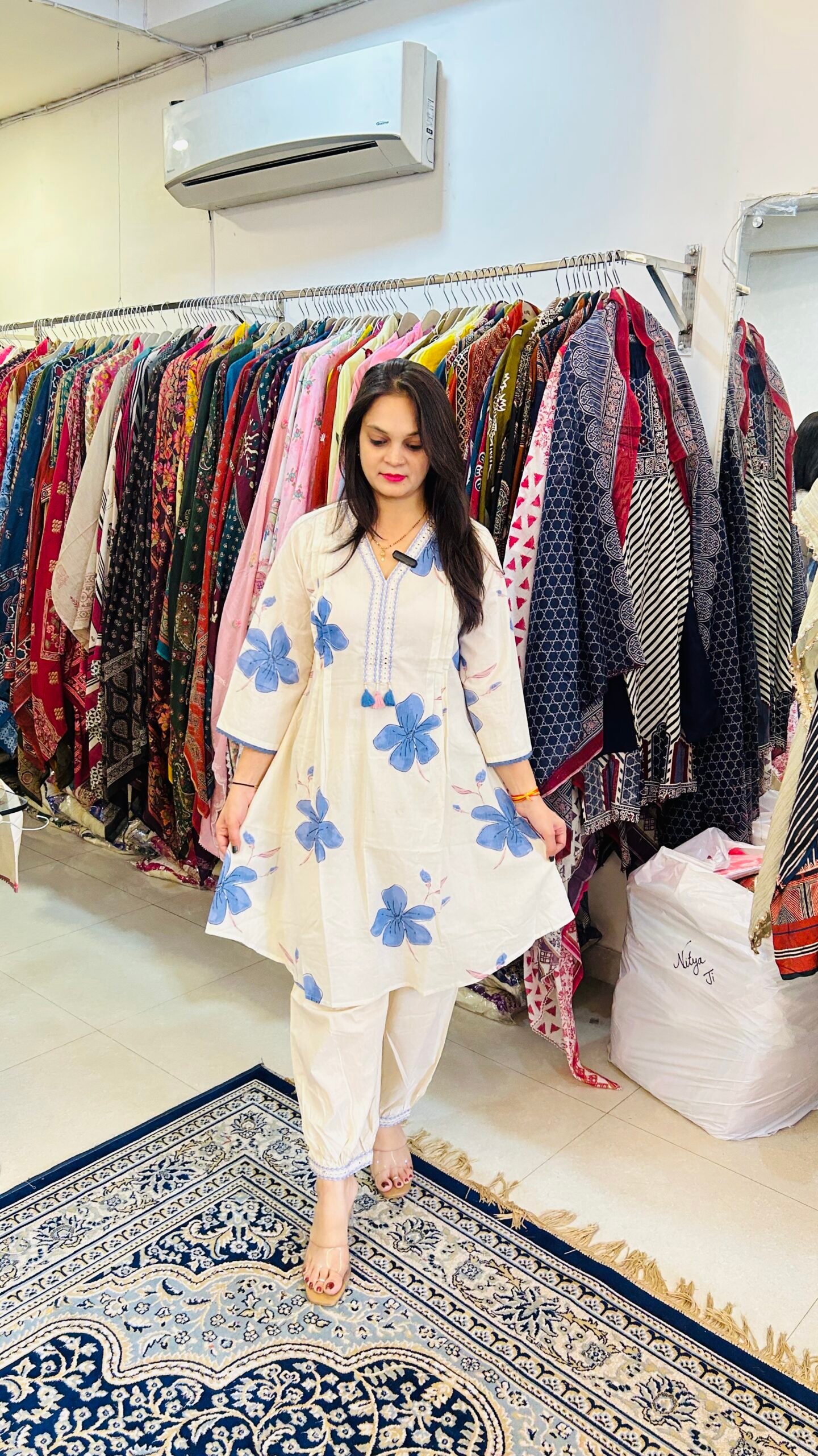 Taj Cotton Flowery Print Co-ord Set with Farsi Pattern