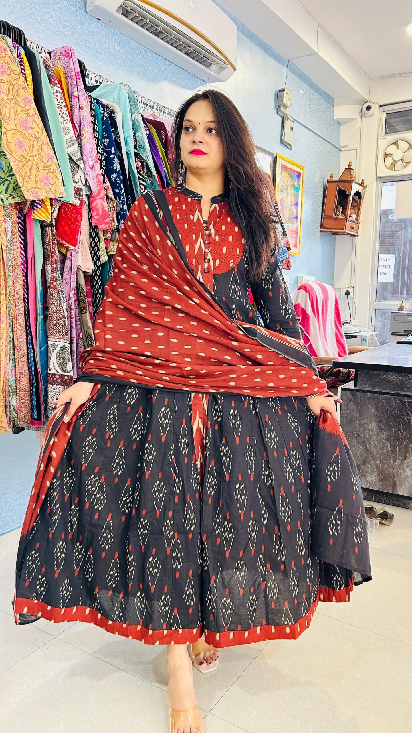 Pure Taj Cotton Front Cut Anarkali