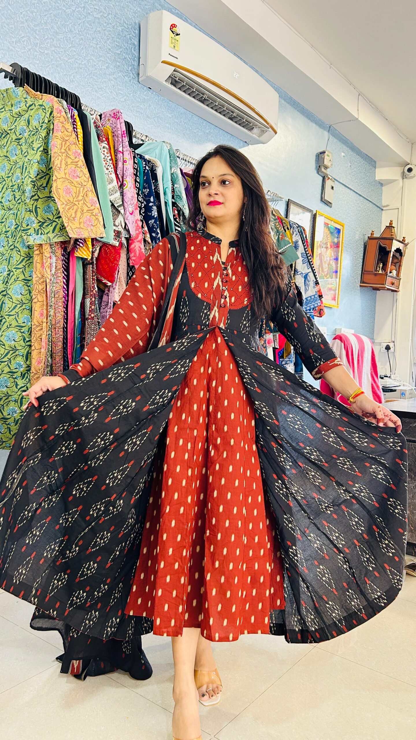 Pure Taj Cotton Front Cut Anarkali