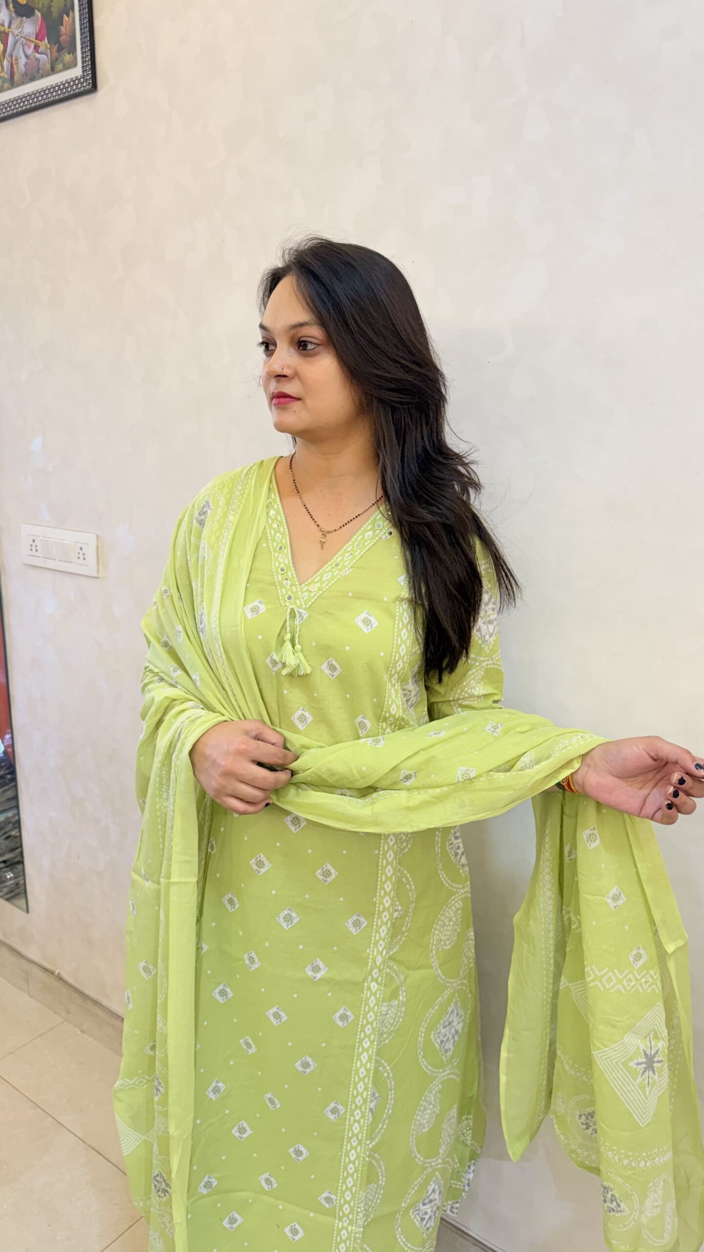 Taj Cotton Discharge Print Straight Suit