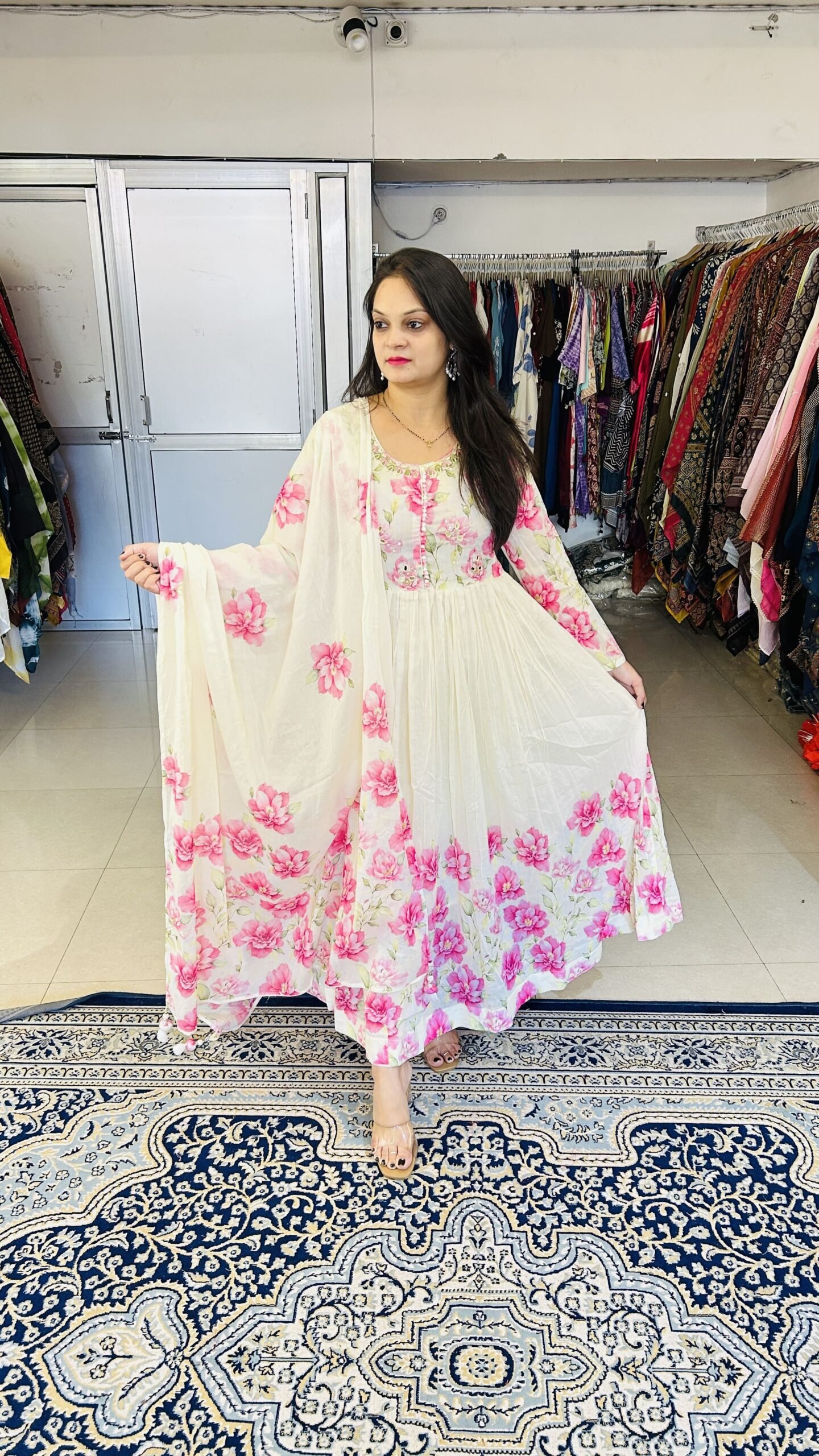 Ajrak Print Anarkali Suits for Women