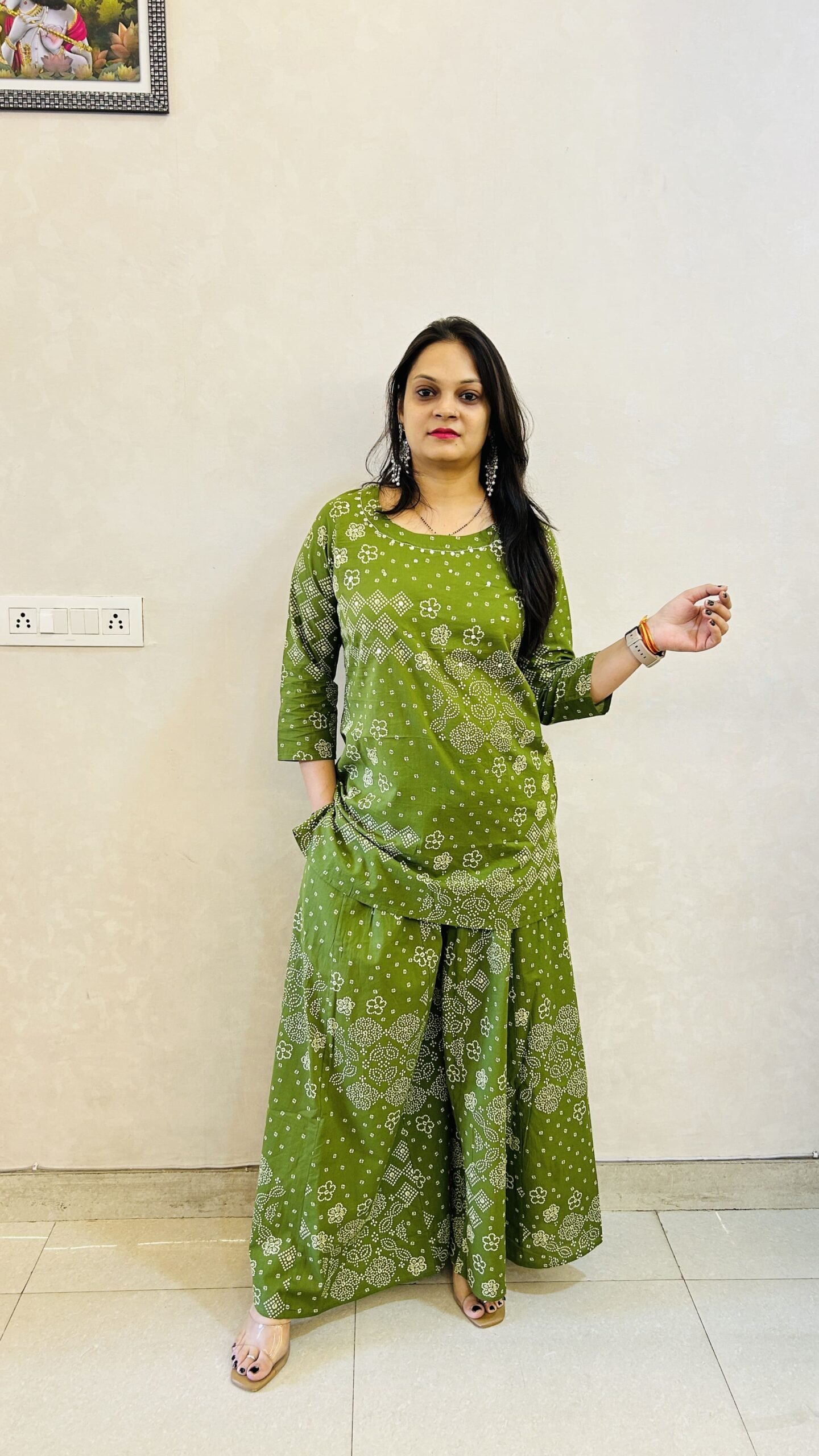 Pure Taj Cotton Bandhani Print Kali Palazzo
