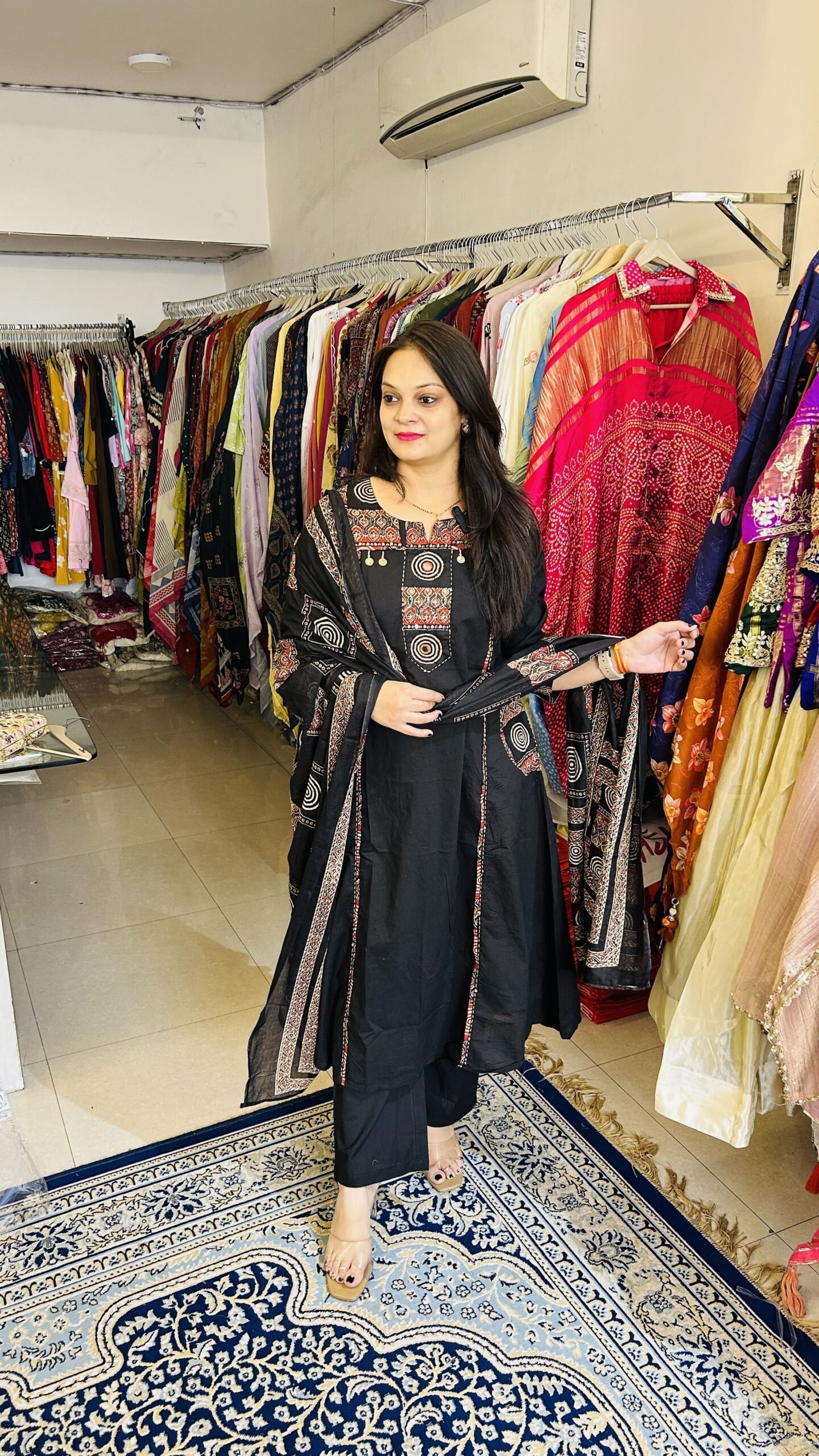 Taj Cotton Ajarakh Print Straight Suit