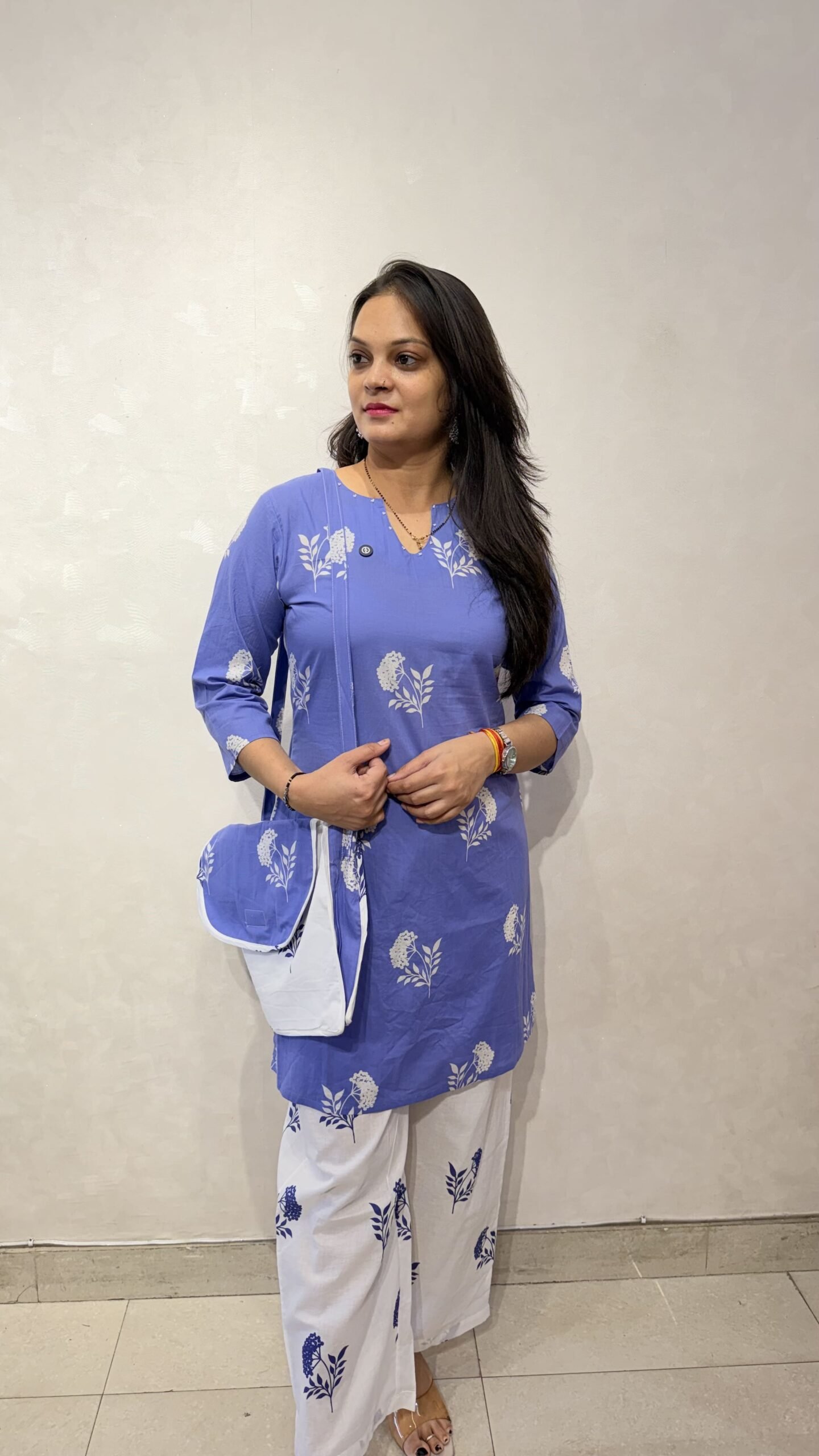 Pure Cotton Co-Ord Set with Cotton Bag