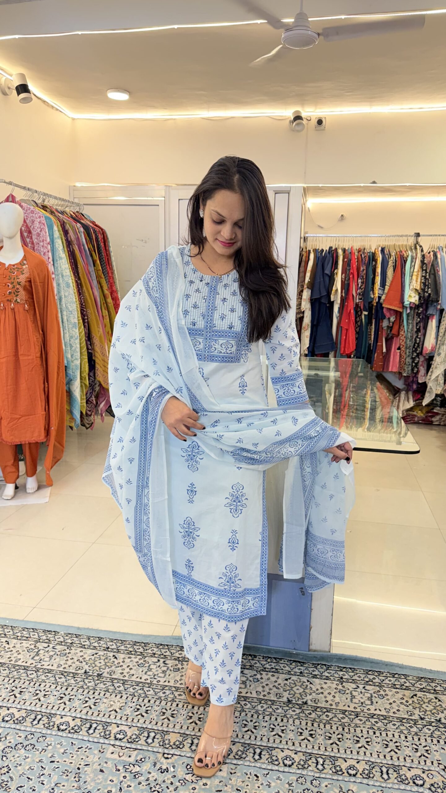 Taj Cotton Straight Suit