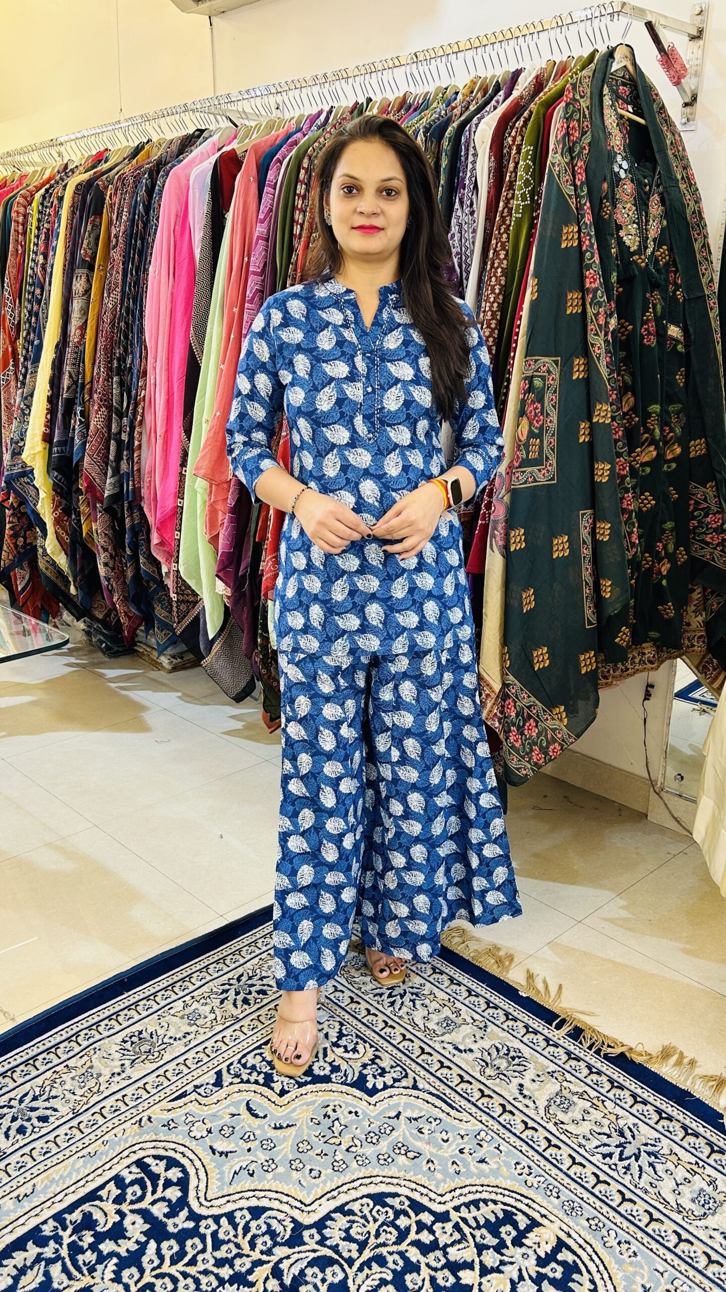 Taj Cotton Kali Palazzo Co-Ord Set for Women | Premium Jaipur Cotton Wear