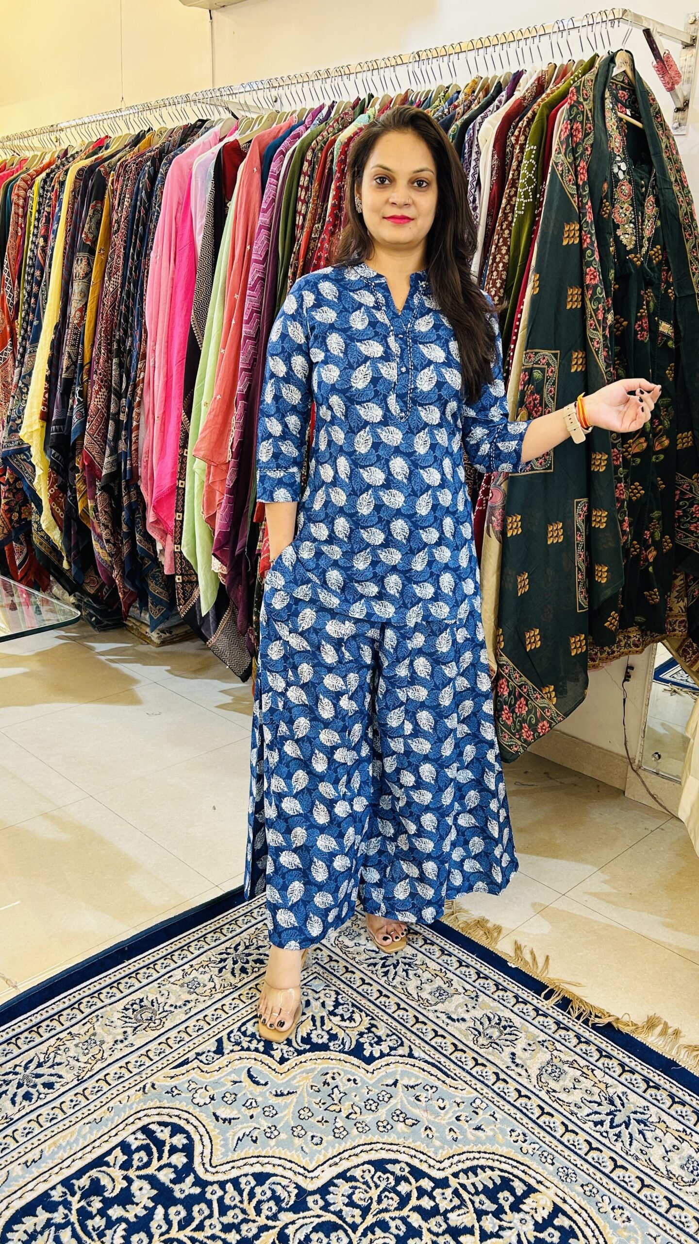 Taj Cotton Kali Palazzo Co-Ord Set for Women