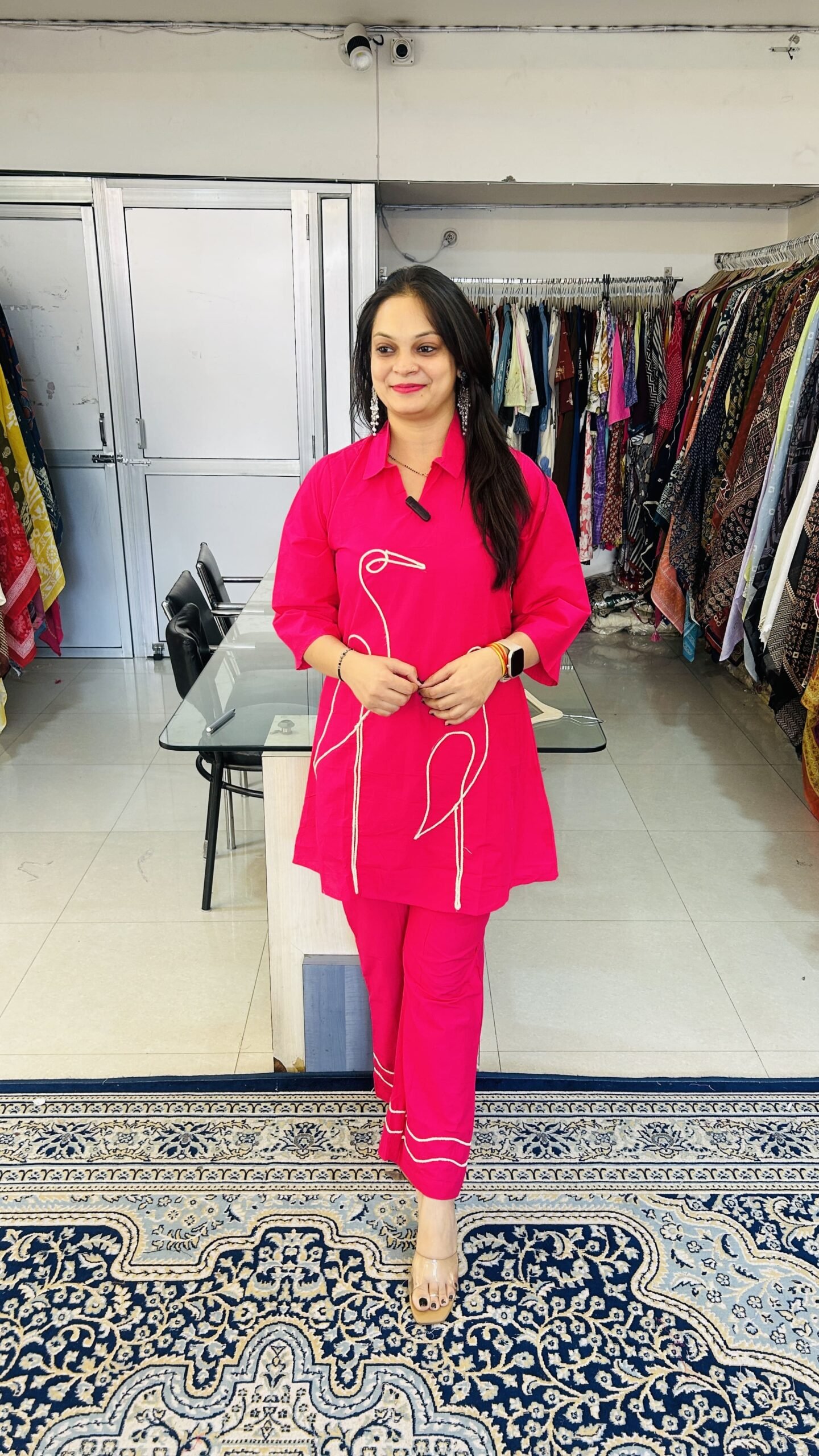 Taj Cotton Co-Ord set with Bird Embroidery