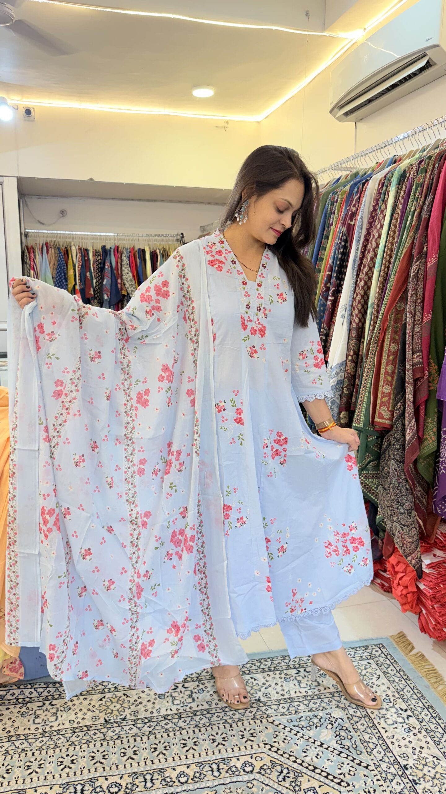 Mul Cotton Discharge Print Suit