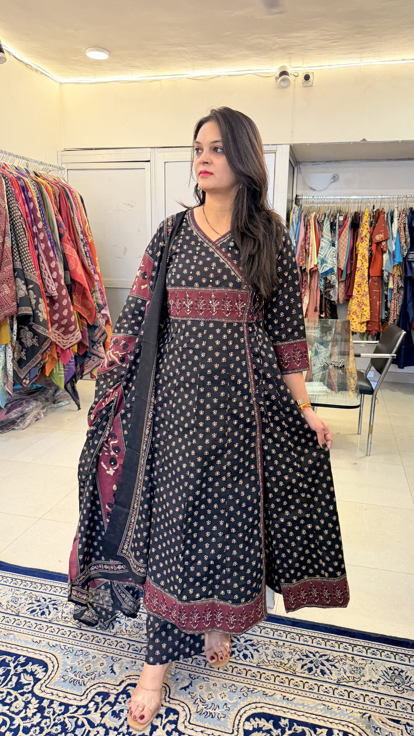 Pure Taj Cotton Angarkha Anarkali Suit