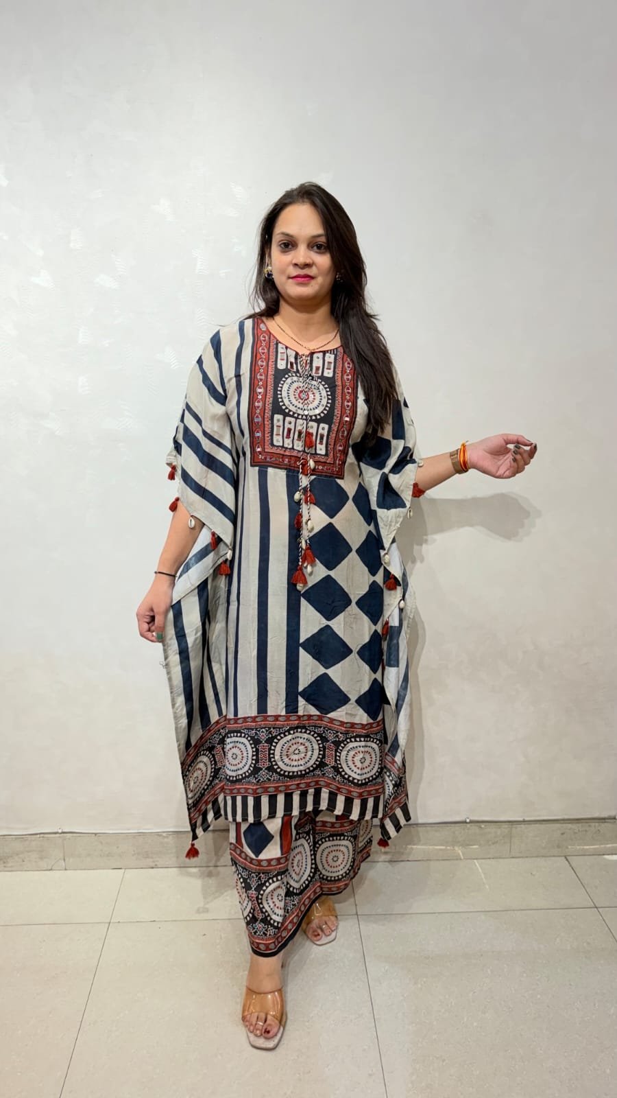 Pure Gaji Silk Printed Kaftan