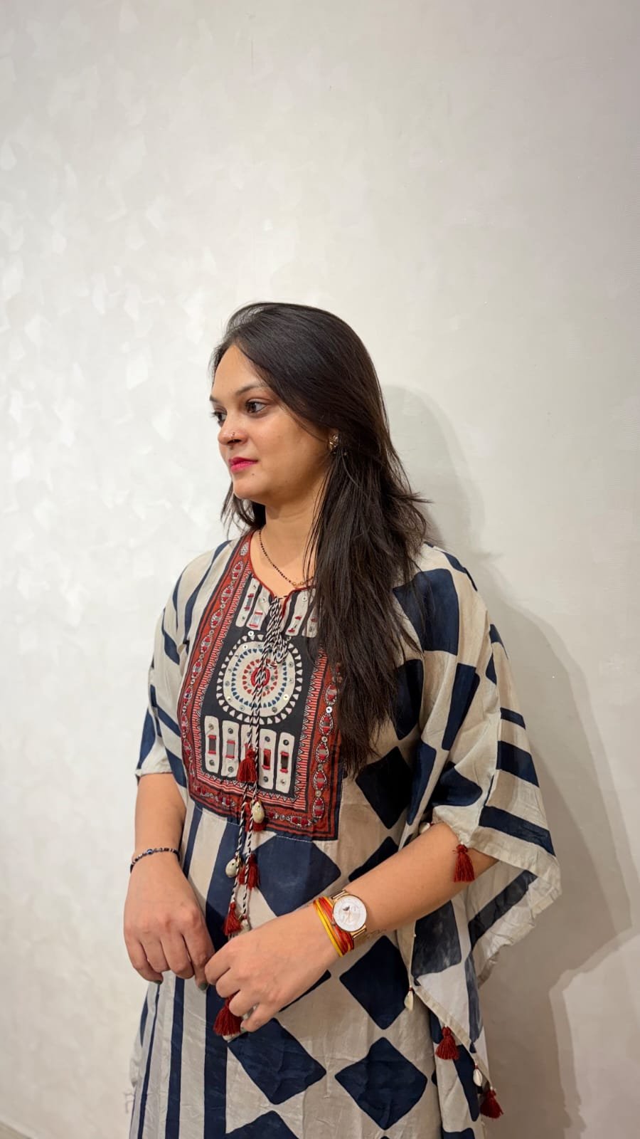 Pure Gaji Silk Printed Kaftan